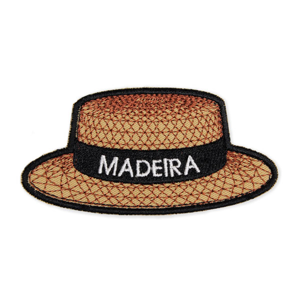 Emblema Chapéu Palha Madeira