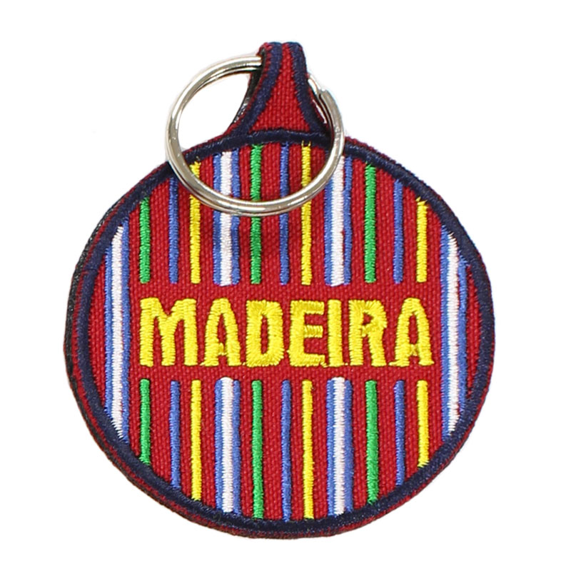 Porta-chaves Redondo Bordado Padrão Trajes Madeira Portugal