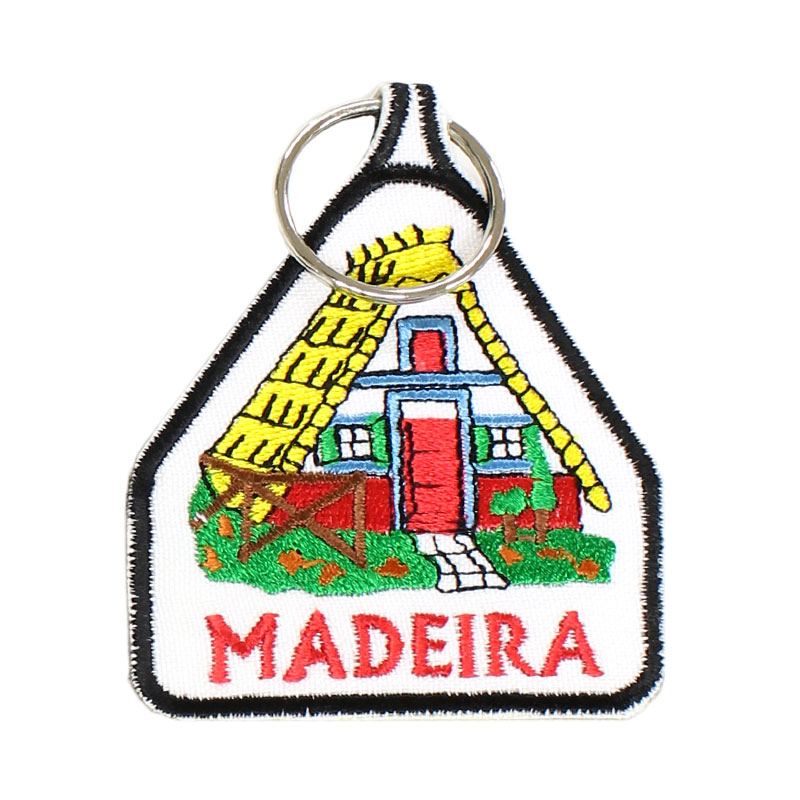 Porta-Chaves Bordado Casa Típica da Madeira