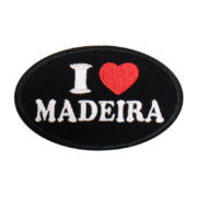 Emblema oval preto, I Love Madeira.