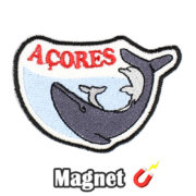 Emblema magnético Bordado Açores Baleia e Golfinho (Íman)