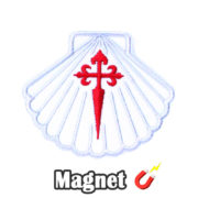 Emblema Magnético Bordado Concha com Espada de Santiago