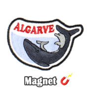 Emblema magnético Bordado Baleia e Golfinho Algarve Portugal (Íman)