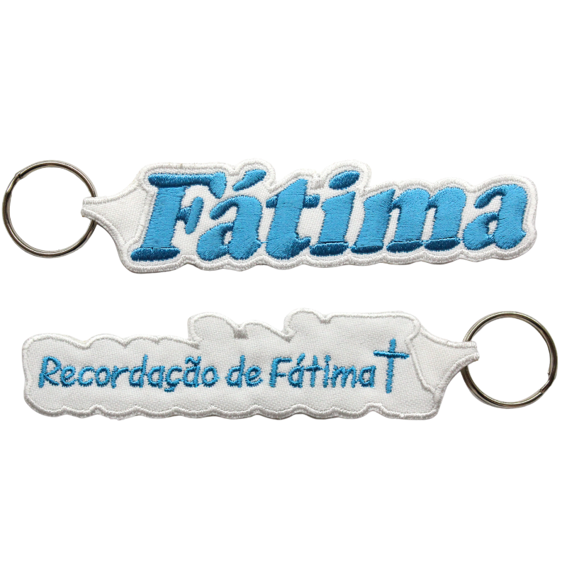 Porta-chaves bordado de ambos os lados - Fátima