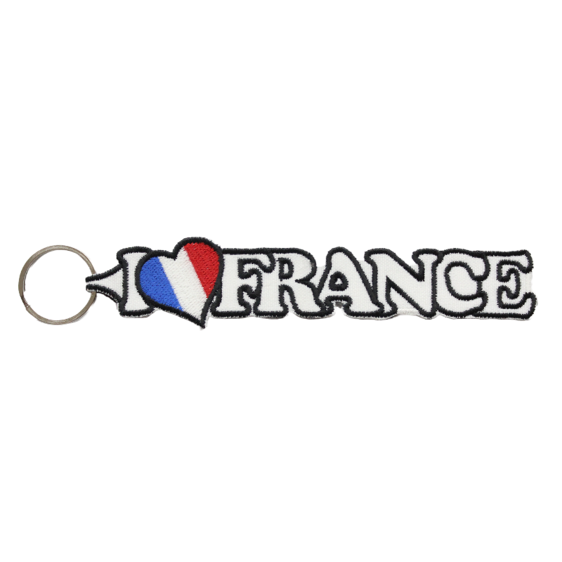Porta-chaves "I Love France" (Branco)