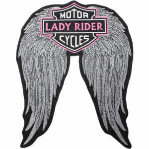 Emblema Bordado - Lady Rider Motorcycles Cinza (Grande)