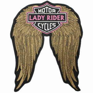 Emblema Bordado - Lady Rider Motorcycles Amarelo (Grande)