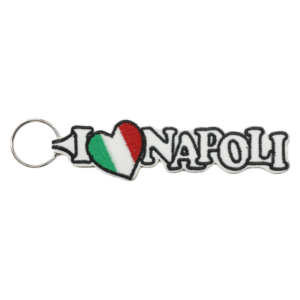 Embroidered Keychain - I Love Naples (with flag)