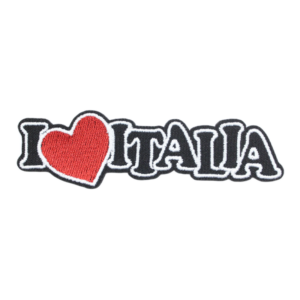 Emblema Bordado - I Love Itália (Preto)