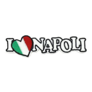 Emblema Bordado Itália - I Love Napoli (com bandeira)