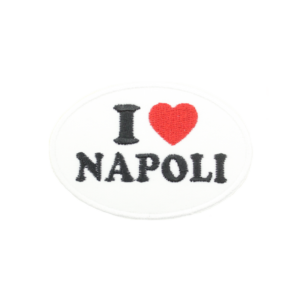 Embroidered Emblem Italy - I Love Naples Oval (White)