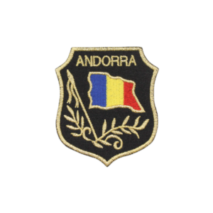 Emblème brodé d'Andorre - Drapeau sur écusson