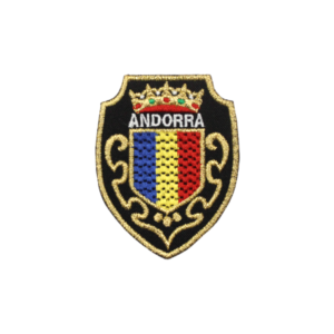 Emblème brodé d'Andorre - Écu avec couronne