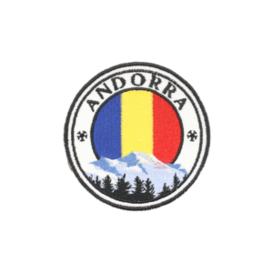 Emblème brodé d'Andorre - Montagne et drapeau
