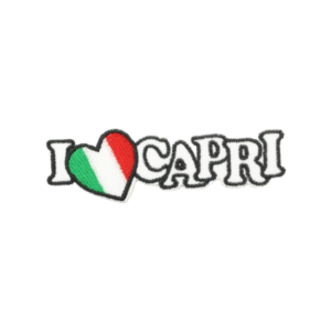 Emblème brodé Italie – J'aime Capri (avec drapeau)