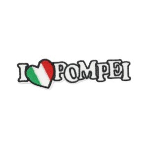 Emblème brodé Italie – J'aime Pompéi (avec drapeau)