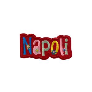Emblema Bordado Itália - Napoli (Letras Coloridas)
