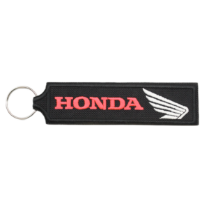 Porte-clés brodé - Honda fluorescent (logo blanc)