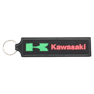 Porte-clés brodé - Kawasaki fluorescent (logo vert)
