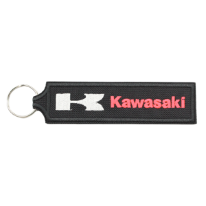Porte-clés brodé - Kawasaki fluorescent (logo blanc)